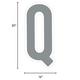 Silver Letter (Q) Corrugated Plastic Yard Sign, 30in